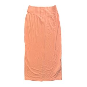 Athleta Peach Pink Midi Skirt Womens‎ Size S Slit Stretch Athleisure Casual